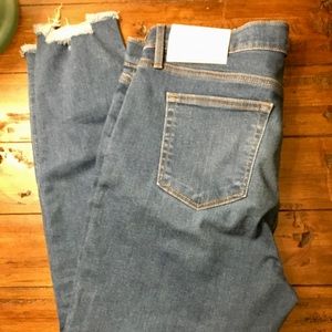 LOFT Skinny Chewed Hem Jeans